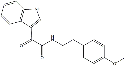 N-(-(4-METHOXYPHENYL)ETHYL)-3-INDOLEGLYOXAMIDE 结构式