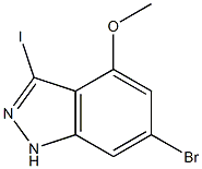 6-BROMO-4-METHOXY-3-IODOINDAZOLE 结构式
