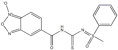 5-[({[(1-methyl-1-oxo-1-phenyl-lambda~6~-sulfanylidene)amino]carbothioyl}amino)carbonyl]-2,1,3-benzoxadiazol-1-ium-1-olate 结构式