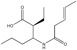 (2S)-2-Ethyl-3-[(3E)-Pent-3-Enoylamino]Hexanoic Acid 结构式