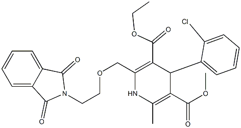 2-[(2-PHTHALIMIDOETHOXY) METHYL]-4-(2-CHOROPHENYL)3-ETHOXY CARBONYL-5-METHOXYCARBONYL-6-METHYL 1,4-DIHYDROPYRIDINE 结构式