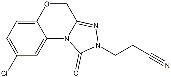 3-(8-Chloro-2,4-dihydro-1-oxo-1,2,4-triazolo(3,4-c)(1,4)-benzoxazin-2-yl)propionitrile 结构式