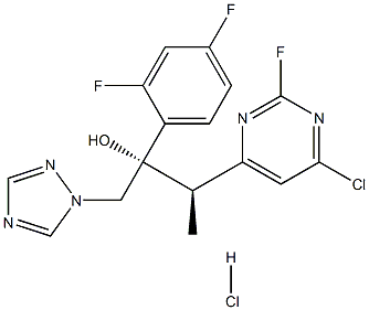 (2R,3S/2S,3R)-3-(4-CHLORO-FLUOROPYRIMIDINE-6-YL)-2-(2,4-DIFLUOROPHENYL)-1-(1H-1,2,4-TRIAZOLE-1-YL)BUTYL-2-ALCOHOL HYDROCHLORIDE 结构式