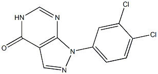 1-(3,4-DICHLORO-PHENYL)-1,5-DIHYDRO-PYRAZOLO[3,4-D]PYRIMIDIN-4-ONE 结构式