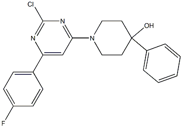 1-[2-CHLORO-6-(4-FLUOROPHENYL)PYRIMIDIN-4-YL]-4-PHENYLPIPERIDIN-4-OL 结构式