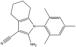 2-AMINO-1-MESITYL-4,5,6,7-TETRAHYDRO-1H-INDOLE-3-CARBONITRILE 结构式