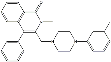 2-METHYL-3-{[4-(3-METHYLPHENYL)PIPERAZIN-1-YL]METHYL}-4-PHENYLISOQUINOLIN-1(2H)-ONE 结构式