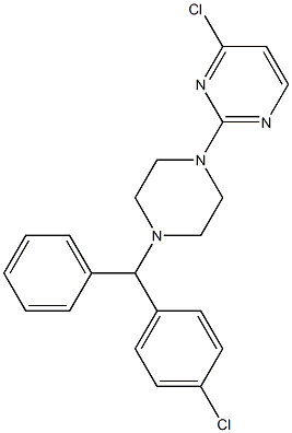4-CHLORO-2-{4-[(4-CHLOROPHENYL)(PHENYL)METHYL]PIPERAZIN-1-YL}PYRIMIDINE 结构式