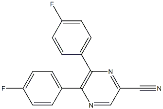 5,6-BIS(4-FLUOROPHENYL)PYRAZINE-2-CARBONITRILE 结构式
