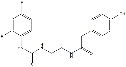 N1-(2-{[(2,4-difluoroanilino)carbothioyl]amino}ethyl)-2-(4-hydroxyphenyl)acetamide 结构式