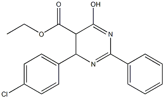 ethyl 4-(4-chlorophenyl)-6-hydroxy-2-phenyl-4,5-dihydro-5-pyrimidinecarboxylate 结构式