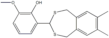 2-(7,8-dimethyl-1,5-dihydro-2,4-benzodithiepin-3-yl)-6-methoxyphenol 结构式