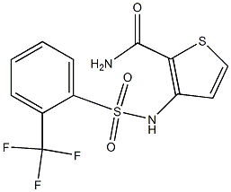 3-({[2-(trifluoromethyl)phenyl]sulfonyl}amino)thiophene-2-carboxamide 结构式