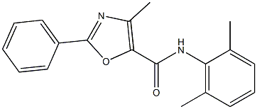 N-(2,6-dimethylphenyl)-4-methyl-2-phenyl-1,3-oxazole-5-carboxamide 结构式