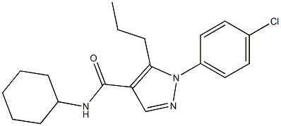 N4-cyclohexyl-1-(4-chlorophenyl)-5-propyl-1H-pyrazole-4-carboxamide 结构式