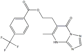 2-(5-methyl-7-oxo-4,7-dihydro[1,2,4]triazolo[1,5-a]pyrimidin-6-yl)ethyl 4-(trifluoromethyl)benzenecarboxylate 结构式