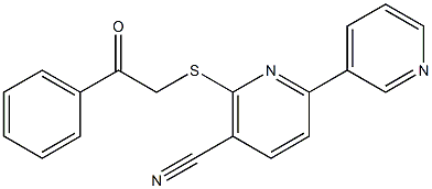6-[(2-oxo-2-phenylethyl)thio]-2,3'-bipyridine-5-carbonitrile 结构式