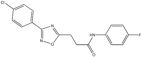 N1-(4-fluorophenyl)-3-[3-(4-chlorophenyl)-1,2,4-oxadiazol-5-yl]propanamide 结构式