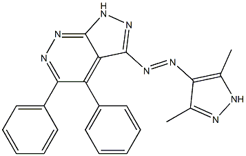 3-[2-(3,5-dimethyl-1H-4-pyrazolyl)-1-diazenyl]-4,5-diphenyl-1H-pyrazolo[3,4-c]pyridazine 结构式