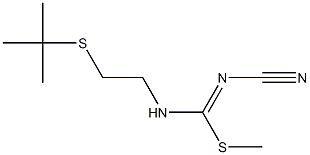 2-[(2-{[(cyanoimino)(methylthio)methyl]amino}ethyl)thio]-2-methylpropane 结构式