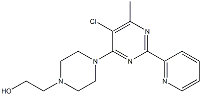 2-{4-[5-chloro-6-methyl-2-(2-pyridyl)pyrimidin-4-yl]piperazino}ethan-1-ol 结构式
