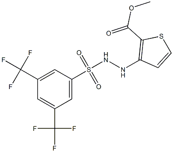 methyl 3-(2-{[3,5-di(trifluoromethyl)phenyl]sulfonyl}hydrazino)thiophene-2-carboxylate 结构式