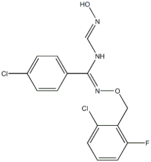 4-chloro-N'-[(2-chloro-6-fluorobenzyl)oxy]-N-[(hydroxyimino)methyl]benzenecarboximidamide 结构式