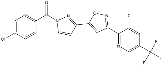 (4-chlorophenyl)(3-{3-[3-chloro-5-(trifluoromethyl)-2-pyridinyl]-5-isoxazolyl}-1H-pyrazol-1-yl)methanone 结构式