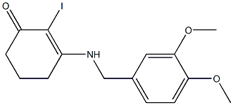 3-[(3,4-dimethoxybenzyl)amino]-2-iodo-2-cyclohexen-1-one 结构式