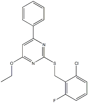 2-[(2-chloro-6-fluorobenzyl)thio]-4-ethoxy-6-phenylpyrimidine 结构式