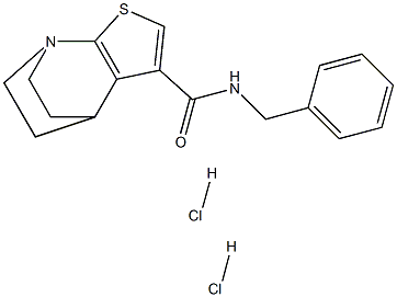 N-benzyl-3-thia-1-azatricyclo[5.2.2.0~2,6~]undeca-2(6),4-diene-5-carboxamide dihydrachloride 结构式