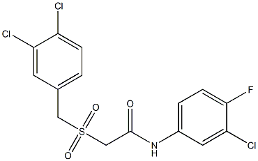 N1-(3-chloro-4-fluorophenyl)-2-[(3,4-dichlorobenzyl)sulfonyl]acetamide 结构式