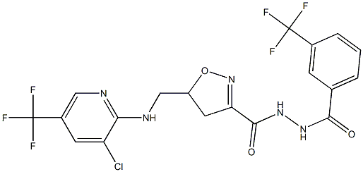 5-({[3-chloro-5-(trifluoromethyl)-2-pyridinyl]amino}methyl)-N'-[3-(trifluoromethyl)benzoyl]-4,5-dihydro-3-isoxazolecarbohydrazide 结构式