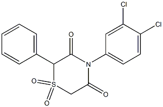 4-(3,4-dichlorophenyl)-2-phenyl-1lambda~6~,4-thiazinane-1,1,3,5-tetraone 结构式