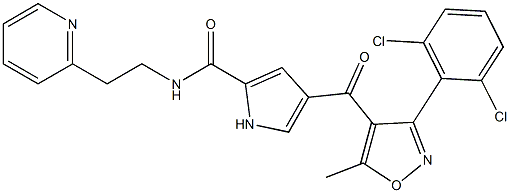 4-{[3-(2,6-dichlorophenyl)-5-methyl-4-isoxazolyl]carbonyl}-N-[2-(2-pyridinyl)ethyl]-1H-pyrrole-2-carboxamide 结构式