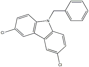 9-benzyl-3,6-dichloro-9H-carbazole 结构式
