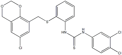 N-(2-{[(6-chloro-4H-1,3-benzodioxin-8-yl)methyl]thio}phenyl)-N'-(3,4-dichlorophenyl)thiourea 结构式