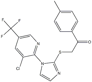 2-({1-[3-chloro-5-(trifluoromethyl)-2-pyridinyl]-1H-imidazol-2-yl}sulfanyl)-1-(4-methylphenyl)-1-ethanone 结构式