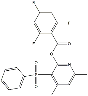 4,6-dimethyl-3-(phenylsulfonyl)-2-pyridinyl 2,4,6-trifluorobenzenecarboxylate 结构式