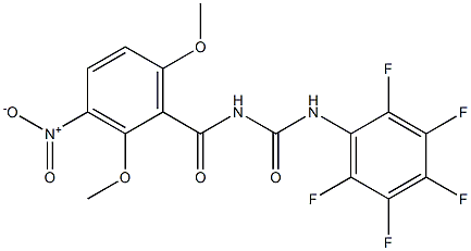 N-(2,6-dimethoxy-3-nitrobenzoyl)-N'-(2,3,4,5,6-pentafluorophenyl)urea 结构式