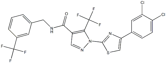 1-[4-(3,4-dichlorophenyl)-1,3-thiazol-2-yl]-5-(trifluoromethyl)-N-[3-(trifluoromethyl)benzyl]-1H-pyrazole-4-carboxamide 结构式