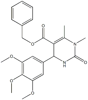 benzyl 1,6-dimethyl-2-oxo-4-(3,4,5-trimethoxyphenyl)-1,2,3,4-tetrahydropyrimidine-5-carboxylate 结构式