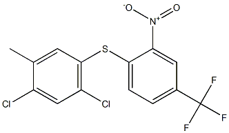 1,5-dichloro-2-methyl-4-{[2-nitro-4-(trifluoromethyl)phenyl]thio}benzene 结构式