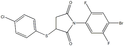 1-(4-bromo-2,5-difluorophenyl)-3-[(4-chlorophenyl)thio]pyrrolidine-2,5-dione 结构式