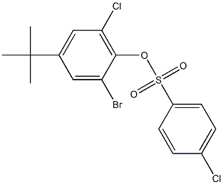 2-bromo-4-(tert-butyl)-6-chlorophenyl 4-chlorobenzene-1-sulfonate 结构式