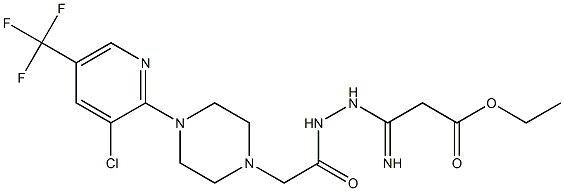 ethyl 3-[2-(2-{4-[3-chloro-5-(trifluoromethyl)-2-pyridinyl]piperazino}acetyl)hydrazino]-3-iminopropanoate 结构式