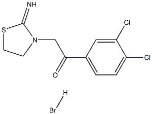 1-(3,4-dichlorophenyl)-2-(2-imino-1,3-thiazolan-3-yl)ethan-1-one hydrobromide 结构式
