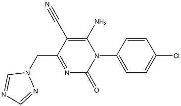 6-amino-1-(4-chlorophenyl)-2-oxo-4-(1H-1,2,4-triazol-1-ylmethyl)-1,2-dihydro-5-pyrimidinecarbonitrile 结构式