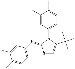 N1-[4-(tert-butyl)-3-(3,4-dimethylphenyl)-2,3-dihydro-1,3-thiazol-2-yliden]-3,4-dimethylaniline 结构式