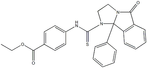 ethyl 4-{[(5-oxo-9b-phenyl-2,3,5,9b-tetrahydro-1H-imidazo[2,1-a]isoindol-1-yl)carbothioyl]amino}benzoate 结构式